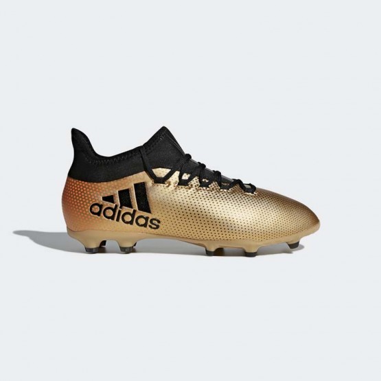 Kids Tactile Gold Metallic/Black/Infrared Adidas X 17.1 Firm Ground Cleats Soccer Cleats 152LUVKI->Adidas Kids->Sneakers