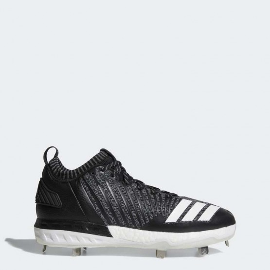 Mens Grey/White/Black Adidas Boost Icon 3 Cleats Baseball Shoes 459TLBZP->Adidas Men->Sneakers