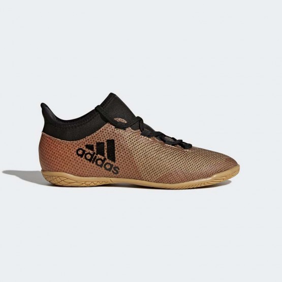 Kids Tactile Gold Metallic/Black/Infrared Adidas X Tango 17.3 Indoor Soccer Cleats 488BDZQP->Adidas Kids->Sneakers